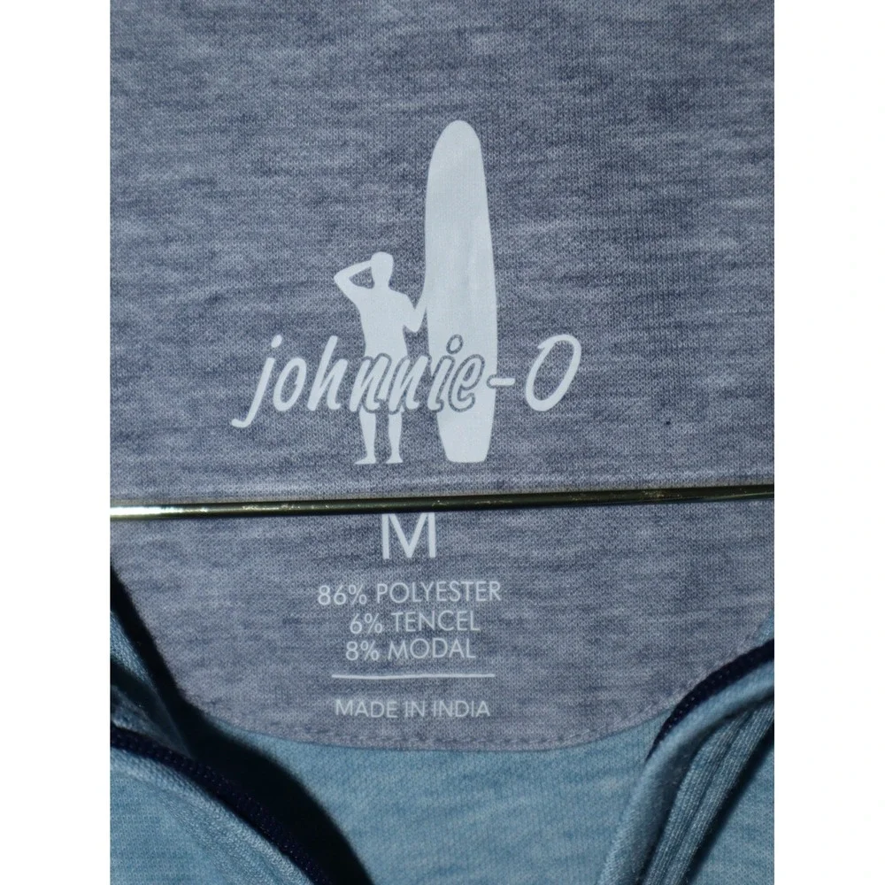 Johnnie O‎ Randall Men Medium Seaglass Blue 1/4 Zip Pullover Golf NWOT LS Mock